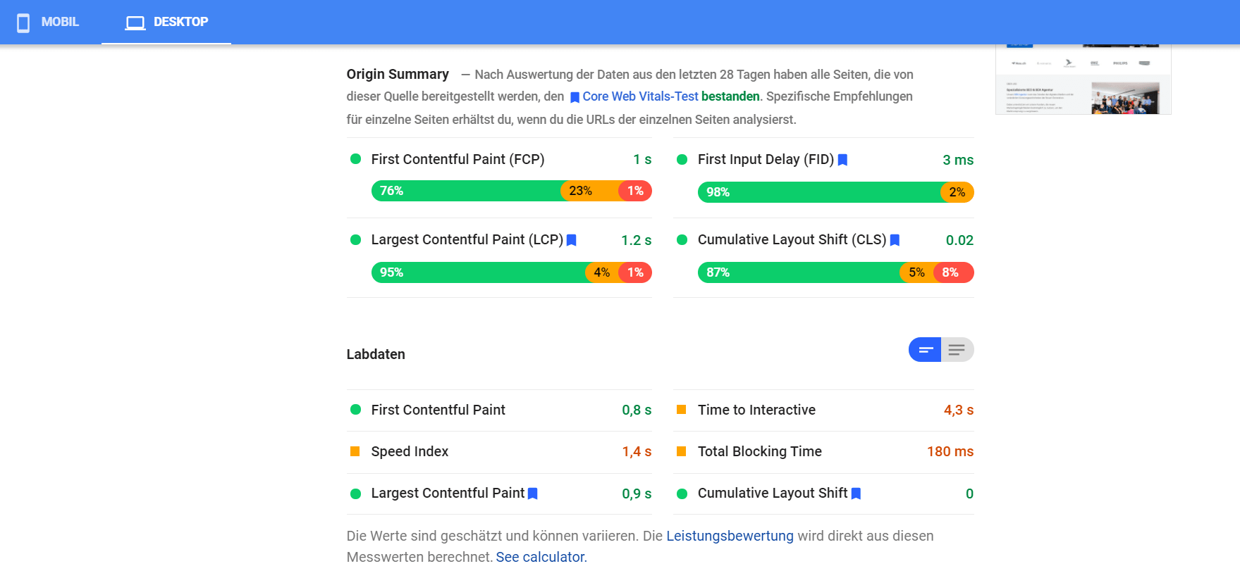 core web vitals