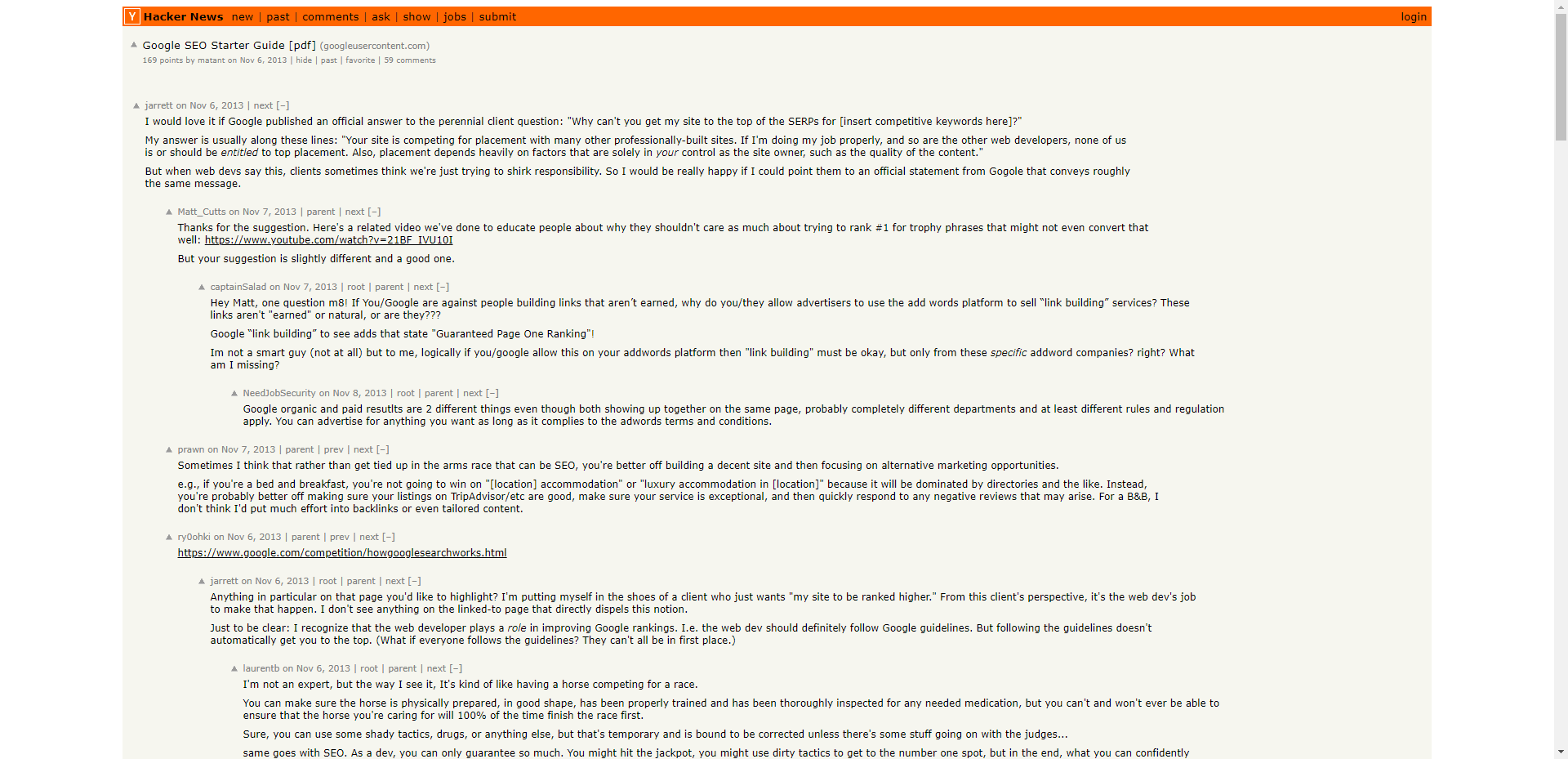 matt cutts ueber linkbuilding
