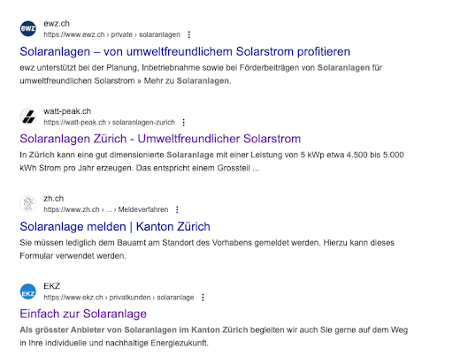 Google Suchergebnisse Watt Peak