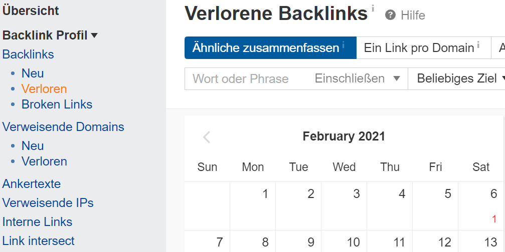 «Verlorene» Backlinks
